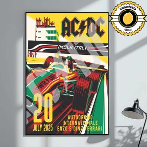 ACDC PWR UP Tour 2025 Imola Event Poster At Autodromo Internazionale Enzo E Dino Ferrari In Imola Italy On July 20 2025 Home Decor Poster Canvas
