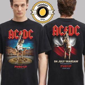 ACDC PWR Up Tour Warsaw 2025 Merchandise Tee At PGE Narodowy In Warsaw Poland On July 4th 2025 Two Sided Unisex T-Shirt