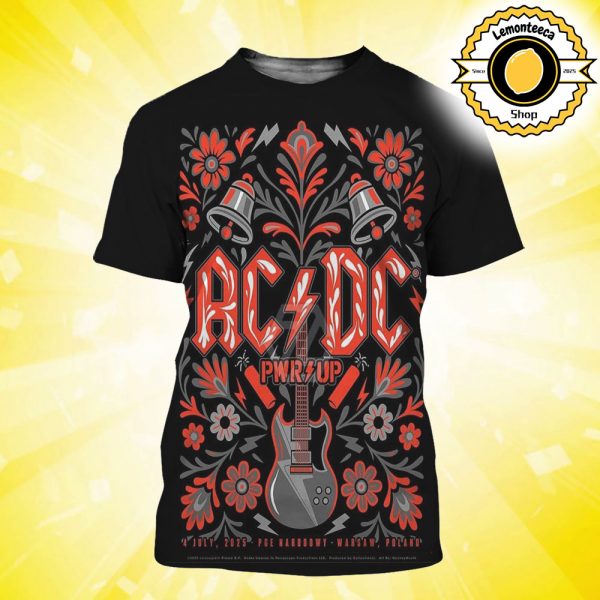 ACDC PWR Up Warsaw 2025 Merchandise Poster At PGE Narodowy In Warsaw Poland On July 4th 2025 All Over Print Shirt