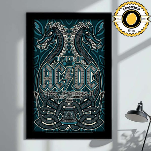 ACDC Power Up Tour 2025 Poster For The Shows In Goteborg Sweden At Ullevi Stadium On July 28 And August 1 2025 Home Decor Poster Canvas
