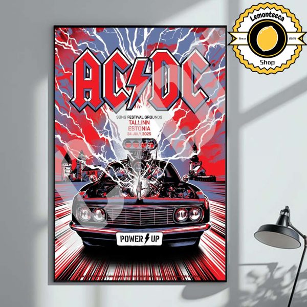ACDC Tallinn PWR UP Tour 2025 Merch Poster At Song Festival Grounds In Tallinn On July 24th 2025 Home Decor Poster Canvas