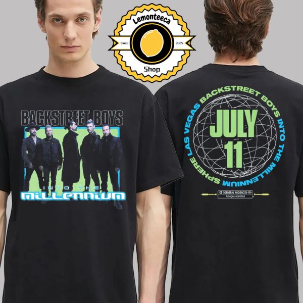 Backstreet Boy Into The Millennium Merch Tee In Las Vegas At Sphere On July 11 2025 Two Sided Unisex T-Shirt