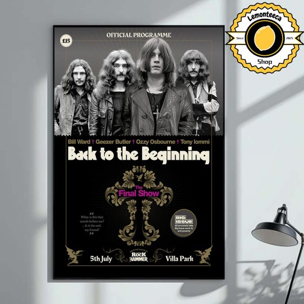 Black Sabbath Back To The Beginning Official Programme The Final Show Limited Poster At Villa Park In Birmingham England On July 5th 2025 Home Decor Poster Canvas