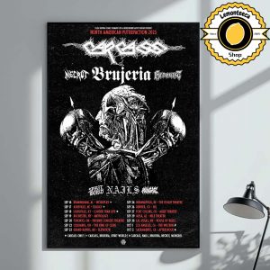 Carcass Band North American Putrefaction Tour 2025 Schedule Home Decor Poster Canvas
