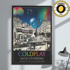 Coldplay Nashville Music Of The Sphesres Limited Edition Tour 2025 Poster At Nissan Stadium In Nashville TN On July 22 2025 Home Decor Poster Canvas
