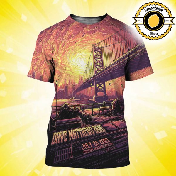 Dave Matthews Band Event Poster At Freedom Mortgage Pavilion In Camden NJ On July 28 2025 All Over Print Shirt