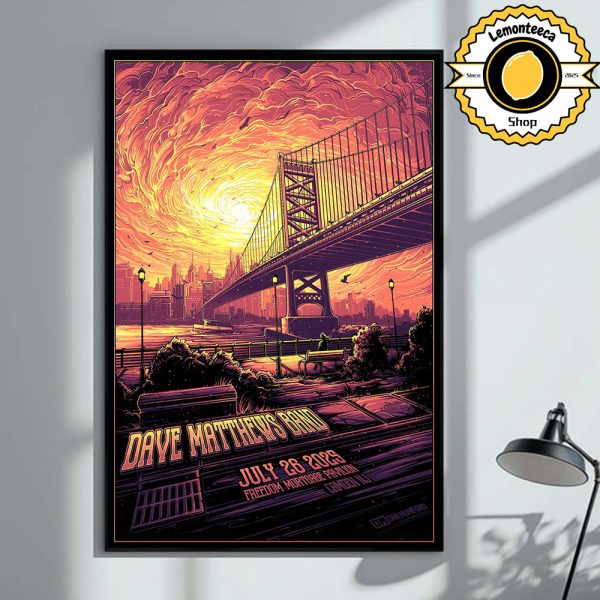 Dave Matthews Band Event Poster At Freedom Mortgage Pavilion In Camden NJ On July 28 2025 Home Decor Poster Canvas
