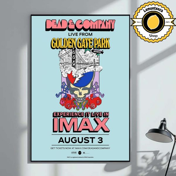 Dead And Company Show Poster Live From At Golden Gate Park In San Francisco CA On August 3 2025 Home Decort Poster Canvas