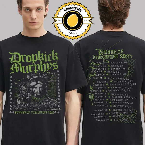 Dropkick Murphys Merch Tee Summer Of Discontent 2025 Schedule Two Sided Unisex T-Shirt