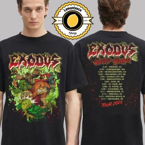 Exodus Limited Tee Swarm Of Horror Wrex Tour 2025 Schedule Two Sided Unisex T-Shirt