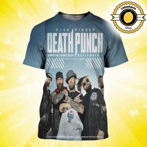 Five Finger Death Punch Event Poster In Michigan At Soaring Eagle Casino And Resort On September 1st 2025 All Over Print Shirt