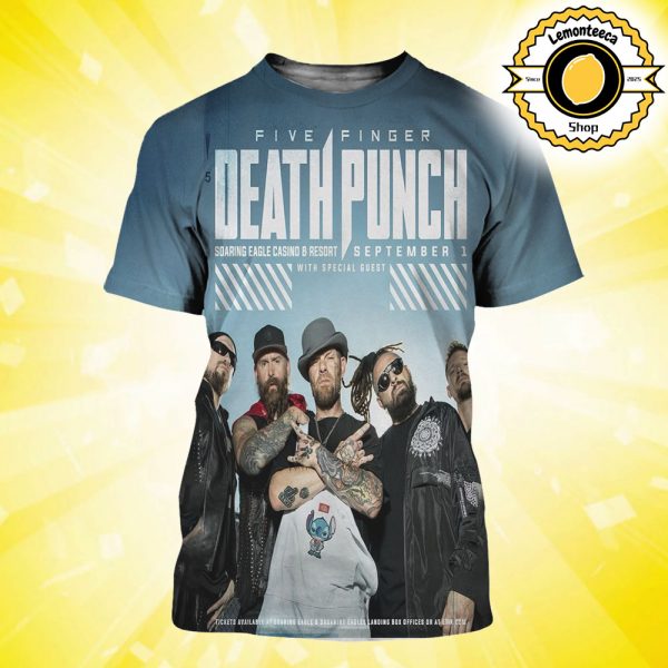 Five Finger Death Punch Event Poster In Michigan At Soaring Eagle Casino And Resort On September 1st 2025 All Over Print Shirt