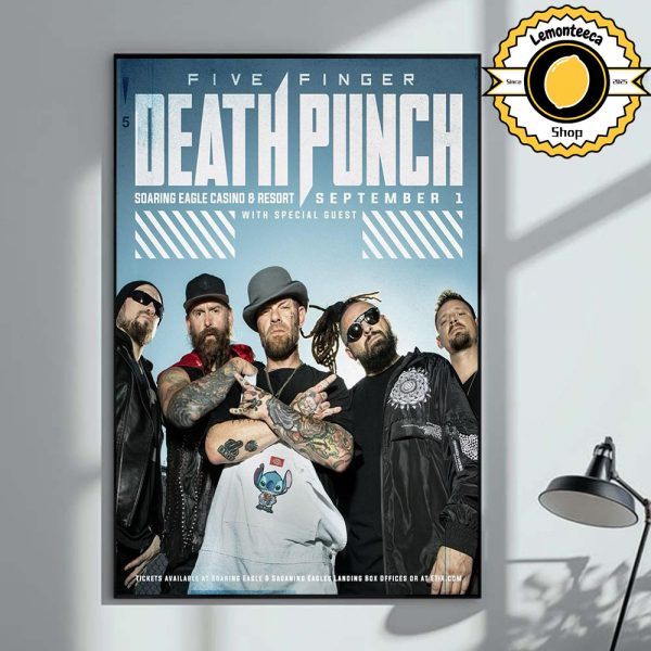Five Finger Death Punch Event Poster In Michigan At Soaring Eagle Casino And Resort On September 1st 2025 Home Decor Poster Canvas
