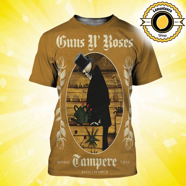 Guns N Roses Tonight Poster At Ratina Stadium In Tampere Finland On July 7 2025 All Over Print Shirt