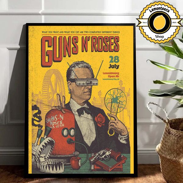 Guns N Roses Tonight Poster For Luxembourg City LU At Luxembourg Open Air On July 28 2025 Home Decor Poster Canvas