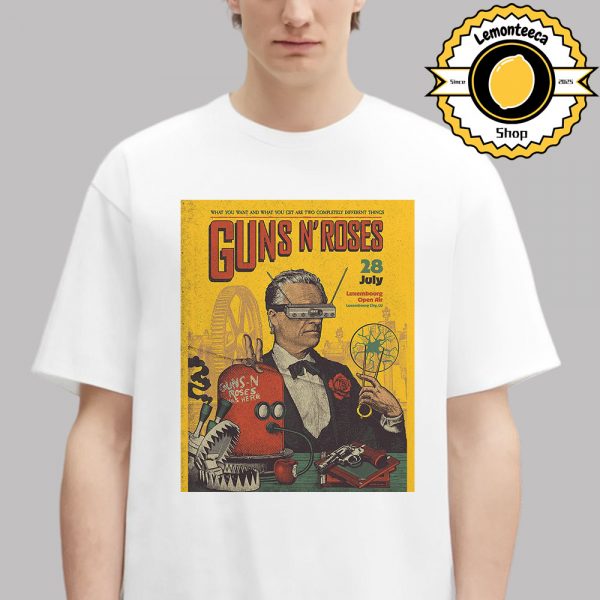 Guns N Roses Tonight Poster For Luxembourg City LU At Luxembourg Open Air On July 28 2025 Unisex T-Shirt
