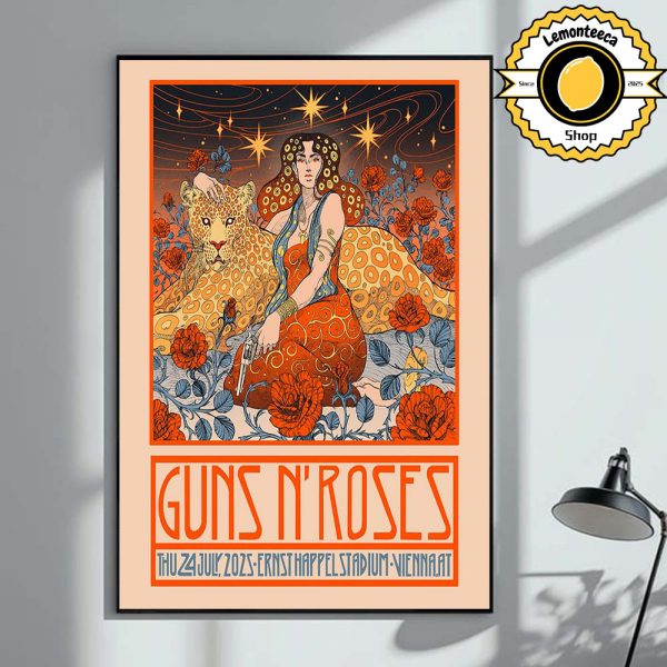 Guns N Roses Vienna Poster In Vienna AT At Ernst Happel Stadium On July 24 2025 Home Decor Poster Canvas
