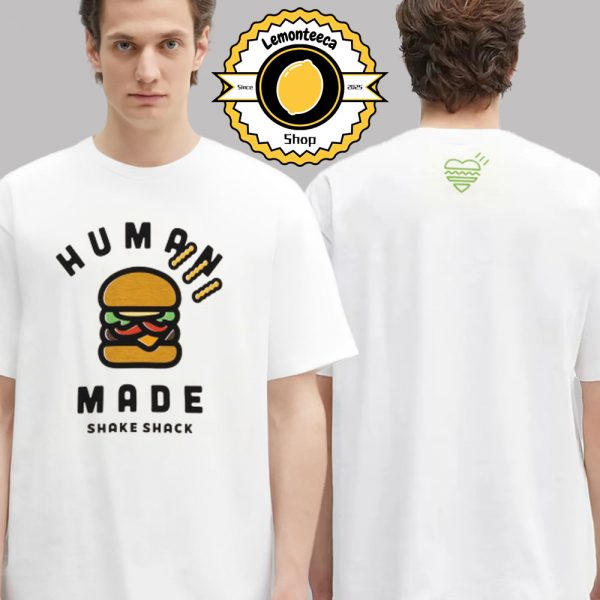 Humanmade X Shake Shack Hamburger And Fries Graphic And Special Logo Two Sided Unisex T-Shirt