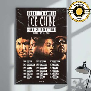 Ice Cube Event Poster Truth to Power Four Decades North America Tour 2025 Dates Lits Home Decor Poster Canvas