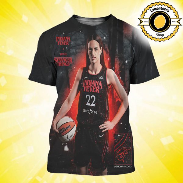 Indiana Fever X Stranger Things Cover Caitlin Clark New Stranger Things Jerseys WNBA 2025 All Over Print Shirt