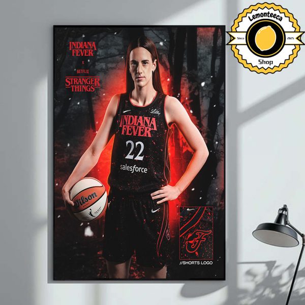 Indiana Fever X Stranger Things Cover Caitlin Clark New Stranger Things Jerseys WNBA 2025 Home Decor Poster Canvas