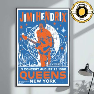 Jimi Hendrix Exclusive Poster I Am Experienced In Concert August 23 1968 At Queen In New York Home Decor Poster Canvas