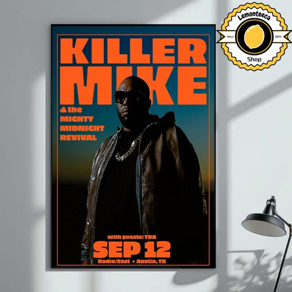 Killer Mike Event Poster With The Mighty Midnight Revival In Austin TX On September 12 2025 Home Decor Poster Canvas
