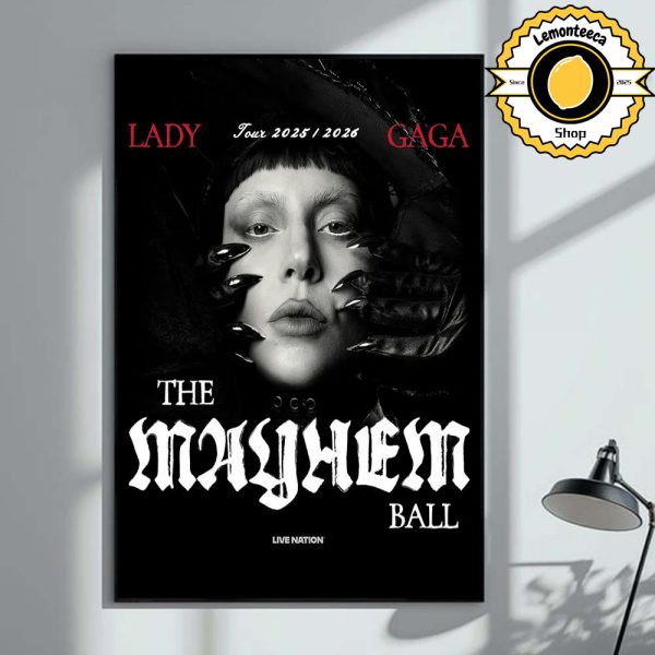 Lady Gaga Mayhem The Ball Tour 2025 2026 Home Decor Poster Canvas