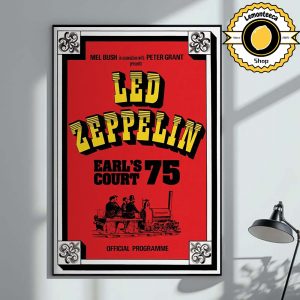 Led Zeppelin Physical Graffiti 50th Anniversary Poster Earl’s Court Programme Home Decor Poster Canvas