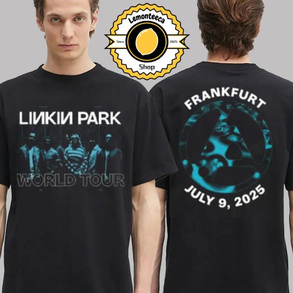 Linkin Park From Zero 2025 Tour Frankfurt Merchandise Tee At Deutsche Bank Park In Frankfurt Germany On July 9th 2025 Two Sided Unisex T-Shirt