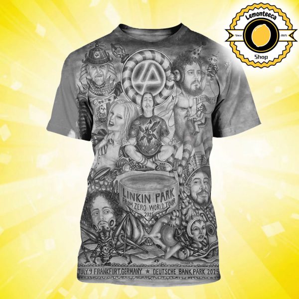 Linkin Park From Zero 2025 Tour Frankfurt Poster At Deutsche Bank Park In Frankfurt Germany On July 9th 2025 All Over Print Shirt