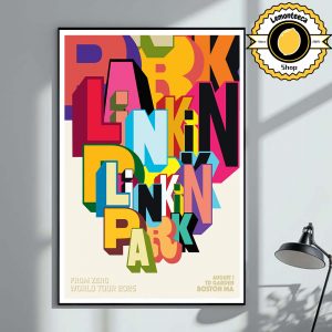 Linkin Park From Zero Boston MA 2025 Merch Poster At TD Garden In Boston MA On August 1 2025 World Tour Home Decor Poster Canvas