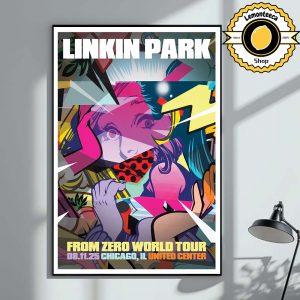 Linkin Park From Zero Poster For Chicago 2025 At United Cemter In Chicago IL On August 11 2025 World Tour Home Decor Poster Canvas