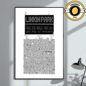 Linkin Park From Zero World Tour 2025 Poster For Frankfurt Germany At Deutsche Bank Park On July 8 2025 Home Decor Poster Canvas