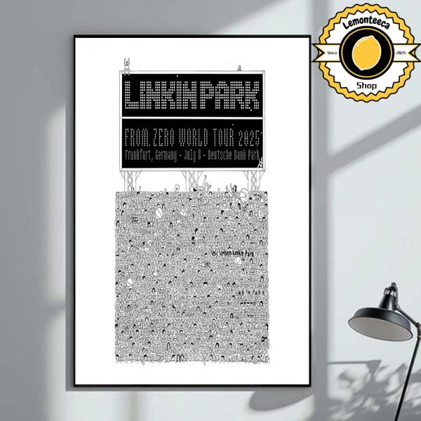 Linkin Park From Zero World Tour 2025 Poster For Frankfurt Germany At Deutsche Bank Park On July 8 2025 Home Decor Poster Canvas