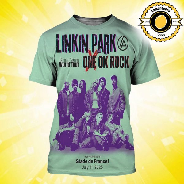 Linkin Park From Zero World Tour 2025 X One Ok Rock Event Poster At Paris Stade De France On July 11th 2025 All Over Print Shirt