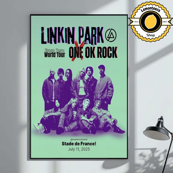 Linkin Park From Zero World Tour 2025 X One Ok Rock Event Poster At Paris Stade De France On July 11th 2025 Home Decor Poster Canvas