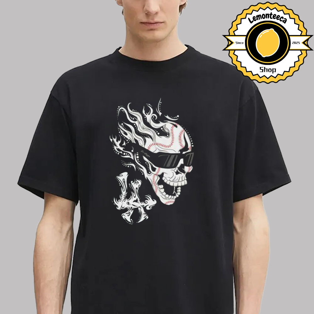 Los Angeles Dodgers Villains Baseball Collection Bats And Bones Skull MLB Unisex T-Shirt