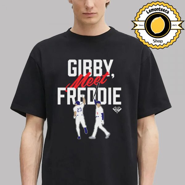 Los Angeles Dodgers Villains Baseball Collection Gibby Meet Freddie MLB Unisex T-Shirt