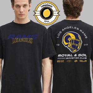 Los Angeles Rams Royal And Sol Booster Club 1937 Helmet NFL Two Sided Unisex T-Shirt