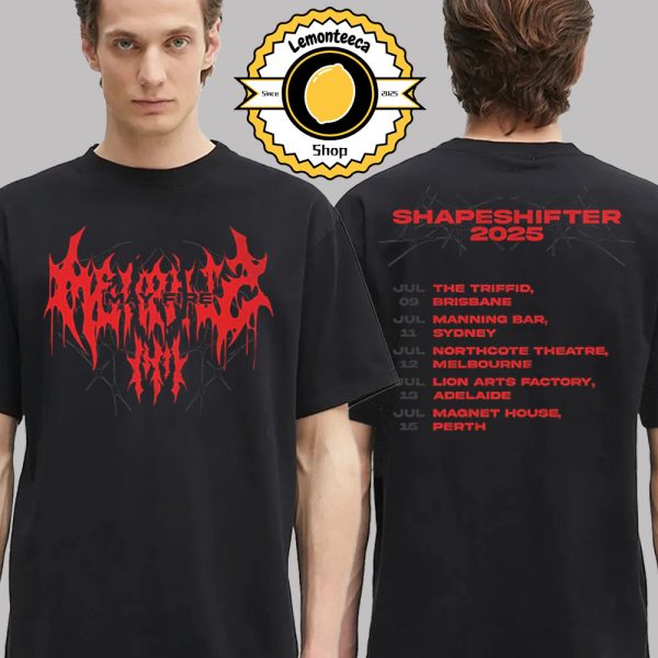 Memphis May Fire Merch Tee Shapeshifter AUS Tour 2025 Schedule Two Sided Unisex T-Shirt