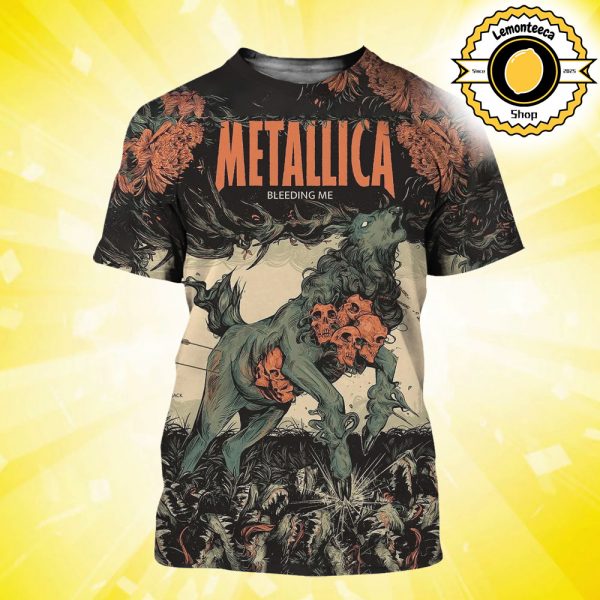 Metallica Bleeding Me Poster Art Wolfskulljack 2025 All Over Print Shirt