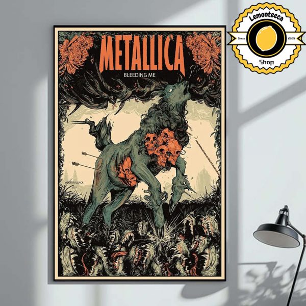 Metallica Bleeding Me Poster Art Wolfskulljack 2025 Home Decor Poster Canvas