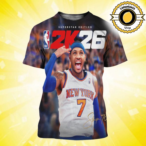 NBA 2K26 Superstar Edition Cover Carmelo Anthony New York Knicks All Over Print Shirt