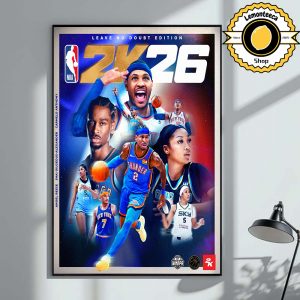 NBA 2k26 Leave No Doubt Edition Cover Angel Reese Shai Gilgeous-Alexander And Carmelo Anthony 2025 Home Decor Poster Canvas