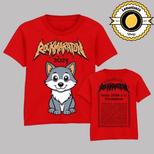 Rockmaraton Festival 2025 Merch Tee Little Wolf Red At Szalki-sziget In Dunaújváros Hungary On July 2-5 2025 Two Sided Unisex T-Shirt