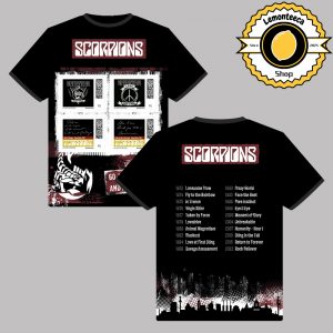 Scorpions European Tour 2025 Celebrating 60 Year Of Rock 2025 Briefmarken Set Scorpions Black All Over Print Shirt