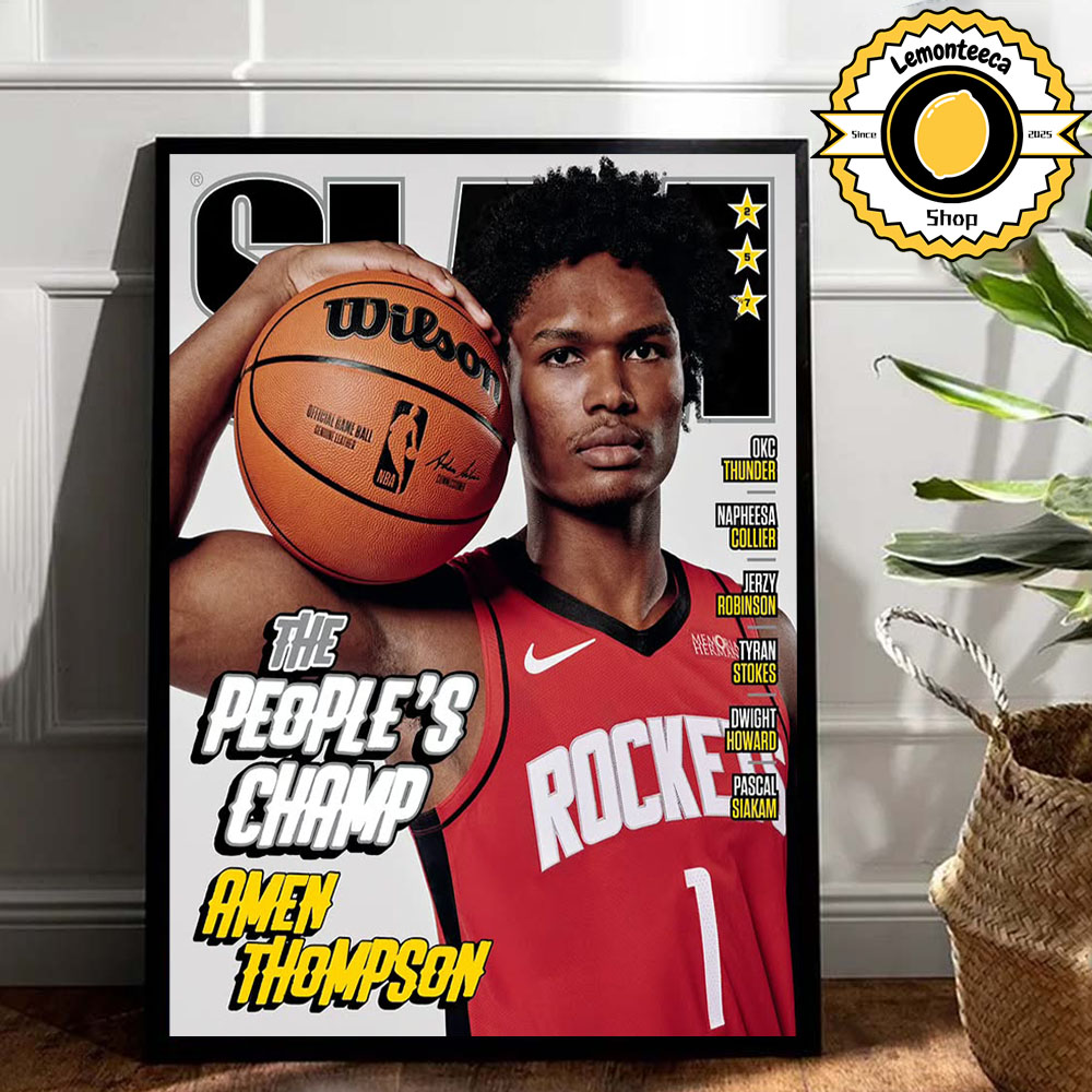 Slam 257 Cover Poster Amen Thompson Houston Rockets The People Champ NBA 2025 House Decor Poster Canvas