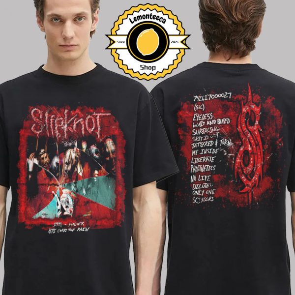 Slipknot 25th Anniversary Merch Tee Self Titled Track List Two Sided Unisex T-Shirt
