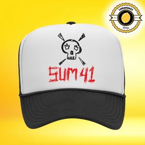 Sum 41 Merch 2025 Summer Capsule Sketch Logo Trucker Classic Cap Hat Snapback